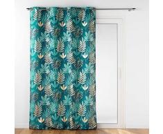 Douceur dintérieur Tenda con occhielli, 140 x 260 cm, in poliestere, stampa metallizzata Ornella smeraldo