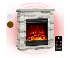 Klarstein Camino Elettrico, Camino Elettrico da Incasso con Mensola, Camino Elettrico da Parete con Fiamma LED 1800W e Telecomando, Caminetto Elettrico con Timer e Controllo Automatico di Temperatura