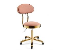 HPPED Sgabello Rotondo con Schienale Sgabello Girevole Altezza Regolabile 44-59 Cm, Adatto per Parrucchieri, Tatuaggi, Ufficio, Salone di Bellezza, Sgabello da Massaggio, Blu Navy