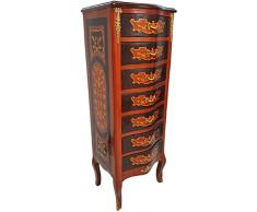 Casa Padrino cassettone barocco con 7 cassetti marrone/oro - Magnifico armadio in legno massello in stile barocco - Mobile soggiorno in stile barocco - Mobili barocchi - Arredi barocchi