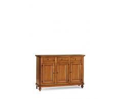 Lo Scrigno Arredamenti, Credenza 3 porte 3 cassetti Classica tinta noce W506/N