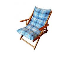 Totò Piccinni Poltrona Sedia Sdraio Harmony Relax in Legno Pieghevole 3 Posizioni ( Blu )
