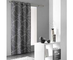 Douceur dintérieur, Elton - Tenda con occhielli, in microfibra, 240 x 140 cm, multicolore