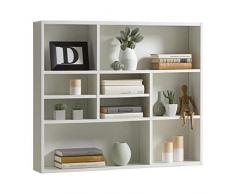 Fashion Home Liberty A11 Libreria a Muro, truciolare, Bianco, 78.2 x 90 x 16 cm
