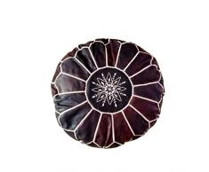 Pouf in pelle artigianale marocchina, Pouf in vera pelle, Ottomano in vera pelle, 100% Pouf in vera pelle