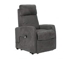 POLTRONE ITALIA - Poltrona Relax alzapersona elettrica, micromolle, No Montaggio, Poltrona reclinabile Anziani Prezzi IVA4% OBBLIGO Doc disabile - Poltrona-Adele-1M-I4-MIGRY Grigio Microfibra