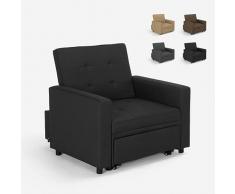 Produce Shop Poltrona letto singolo con braccioli design moderno salvaspazio Brooke - Nero