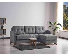 CAESAROO Divano Letto ad Angolo 252X167 cm Lilia Colore Grigio - Grigio