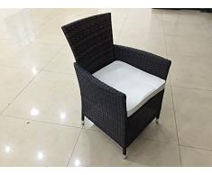 POLTRONA 2PZ POLIRATTAN EDERA 58X62X84H CON CUSCINO GIARDINO PISCINA