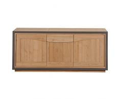 MON PETIT MEUBLE FRANCAIS Credenza a 3 porte, 198 cm, in ciliegio massiccio naturale