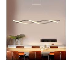 Lampada a Sospensione LED Soggiorno Sala da pranzo Lampadari Dimmerabile con Telecomando Luce Pendente Moderno Creativo Spirale Design Lampadario Cucina acrilica Camera da Letto per ufficio Lampade
