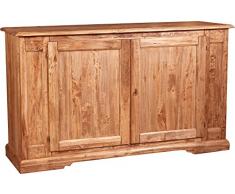 Credenza Country in legno massello di tiglio finitura naturale 180x58x105 cm