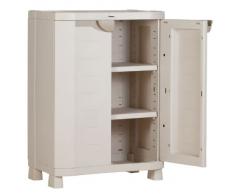 PLASTIKEN m258511 – Medio Armadio in Resina a 2 Ripiani Salva Spazio, 100 x 70 x 45 cm