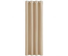 PONY DANCE Tende Isolanti Termiche da Interno - Tende per Salotto Eleganti Tenda Oscurante ad Anelli per casa Tende Soggiorno Moderne 1 Pannello 140x240 CM, Beige
