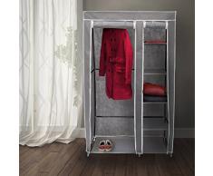 Relaxdays Modello Valentin XL Armadio Pieghevole Grande, Tessuto, Antracite