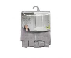 Douceur d Intérieur Linahe coppia tenda con passanti scovolini poliestere, Poliestere, Gray, 90x60 cm