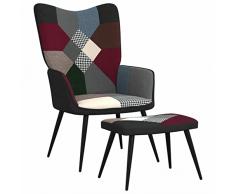 Lechnical Poltrona Relax con Poggiapiedi in Tessuto Patchwork,Poltrona Relax,Poltrona TV Relax,Poltrona Relax Moderna,Poltrona Relax Soggiorno ZE