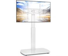 RFIVER Supporto TV da Pavimento Per TV da 32-65 Pollici LCD/LED/Plasma Porta TV da Terra in Vetro Temperato Girevole Staffa Regolabile in Altezza Fino a 35kg, Max.VESA 400x400mm.