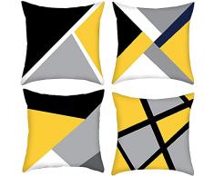 Set di 4 pezzi Copricuscini, Federa per Divano, Geometrici Cuscini Fodere, Cuscino Decorativo Caso, per Cuscini per Divani Letto da Giardino Allaperto, Camera da Letto, Auto,con Cerniera Invisibile