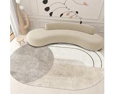 LONGSAO Tappeto Soggiorno Ovale Tappeto Sala da Pranzo Antiscivolo Lavabile Tappeto Salotto Pelo Corto Patchwork giallo caldo satinato，150 x 200 cm