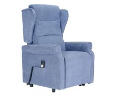 POLTRONE ITALIA Bob 2 motori Poltrona elettrica Alzapersona Detraibile 19% Roller System seduta micromolle poltrone per anziani poltrona relax Blu