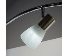 Faretti LED a soffitto orientabili I plafoniera moderna a soffitto per l’illuminazione da interno I 6 luci I corpo metallo e vetro I incl. lampadine da 5 W I 230 V I E14 I IP20