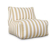 DESHOME - Pouf poltrona da esterno giardino idrorepellente sfoderabile: Pouf poltrona sacco con imbottitura Puff pouffe design Light Pouf Crema