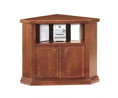 Milani Home s.r.l.s. Mobile Porta TV angolare in Legno massello 72 x 63 x 80