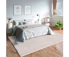 Mias Teppiche Olivia Tappeto per Soggiorno, Pelo Corto (19 mm), Antiscivolo, 100% Poliestere, Crema, 160 x 230 cm