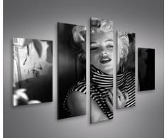Marilyn Monroe V15-5 5 Quadri moderni su tela - pronti da appendere - montata su pannelli in legno - Fotografia formato XXL - Stampa su tela - Quadro x poltrone salotto cucina bagno mobili ufficio casa