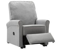 Tidyard Poltrona Alzapersona Reclinabile,Poltrona Relax,Reclinabile,Poltrona da TV Salotto,Poltrona per Anziani,Poltrona Reclinabile,Schienale e Poggiapiedi Regolabili,Poltrona Tessuto Grigio Chiaro