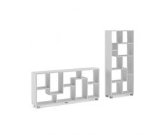 Home Innovation- Scaffale libreria - Divisori design salon-salle pranzo, bianco mate, dimensioni: 68,5 x 161 x 25 cm di profondità