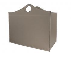 WOODBAG Limited Edition: portalegna in cuoio colore Tortora, contenitore in cuoio, borsa in cuoio, portapellet.