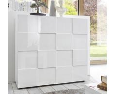 Arredocasagmb.it Mobile Contenitore 2 Ante Moderno Bianco Lucido Soggiorno Madia Buffet con sportelli Design Dame 04