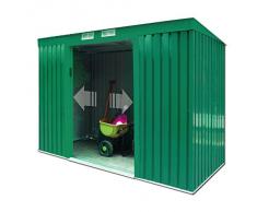 Box Casetta medium 194x121xH181CM lamiera zincata verde attrezzi giardino 621-6