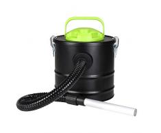 BAKAJI Aspiracenere Professionale Aspirapolvere Aspira Cenere con Funzione Soffiatore Filtro Interno Hepa e Tubo Aspirante Flessibile 10 Lt Pulizia Camino Stufa a Pellet e Legna (500W - 10 Litri)