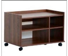 Relax e Design Mobile Carrello Porta TV, Stampante, Hi-Fi, ed Altro, Vari Colori, H.49 L.74 P.44 (Noce)