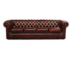 Designer Sofas4u Chesterfield - Divano 4 posti, in Pelle