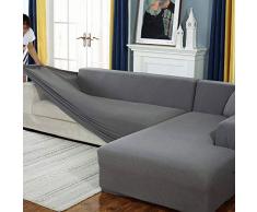 JHLD Alto Elasticizzato Fodere Copridivani, Universale Chaise Longue Sofa Copridivano Spandex Idrorepellente Patch Antiscivolo Adatto per Cane Gatto-C-4posto a Sedere 235-300CM (92-118inch)