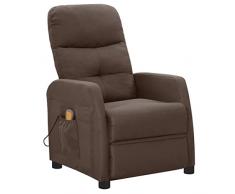 vidaXL Poltrona Massaggiante Poltroncina per Massaggi Divano Singolo Massaggiatore Sedia TV Arredamento Grigio Talpa Tessuto