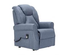 SIME Betty 2 motori PERSONALIZZABILE Poltrona Alzapersona Relax Detraibile 19% Roller System schienale fiocco seduta micromolle antimacchia Blu denim