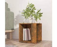 ZQQLVOO Tavolino da Salotto Rovere Fumo,Tavolo da Soggiorno,Comodino,Con Spazio di Archiviazione,Adatto a Soggiorno, Camera da Letto, Mansarda, Studio 33x33x34,5 cm Legno Multistrato