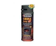 TRS® MACOTA VERNICE A STRUTTURA LAMELLARE TERMORESISTENTE EFFETTO ANTRACITE LISCIO GHISA SPRAY RESISTENTE CALORE FINO 600 °C STUFE CAMINETTI ALARI METALLO LIQUIDO ALTA TEMPERATURA