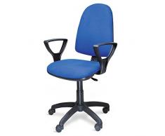 METALCHAISE Poltrona Sedia Ufficio Direzionale Torino, Tessuto, Blu, Standard