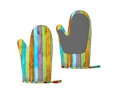 Tavole in Carpenteria Quercia Stampa Legname Guanti da forno in silicone Resistente al calore, Grigliare, Cucine, Cottura, Opzioni Multicolore, Personalizzabili