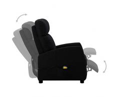 Susany Poltrona Massaggio Elettrica Reclinabile, Massaggio Elettrico Sedia Poltrona Reclinabile, Poltrona da Massaggio Poltrona TV Poltrona Relax Elettrica, Nero Tessuto