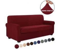 TIANSHU Copridivano 3 Posti,Fodere Copridivani 2-Pezzo Copri Poltrona 3 Posti Elasticizzato Jacquard Antiscivolo Copertura Poltrona copridivano Tre posti(3 Posti,Bordeaux)