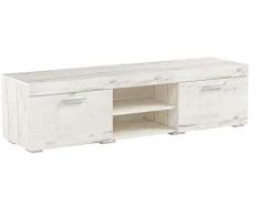 E-Com - Mobile TV Paris, in Rovere, 140 cm, Colore: Bianco