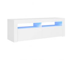 vidaXL Mobile Porta TV con Luci LED Bianco 120x35x40 cm