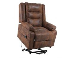 Asukale Electric Recliner Chair TV Armchair Poltrona massaggiante con riscaldamento funzione reclinabile (Brown)